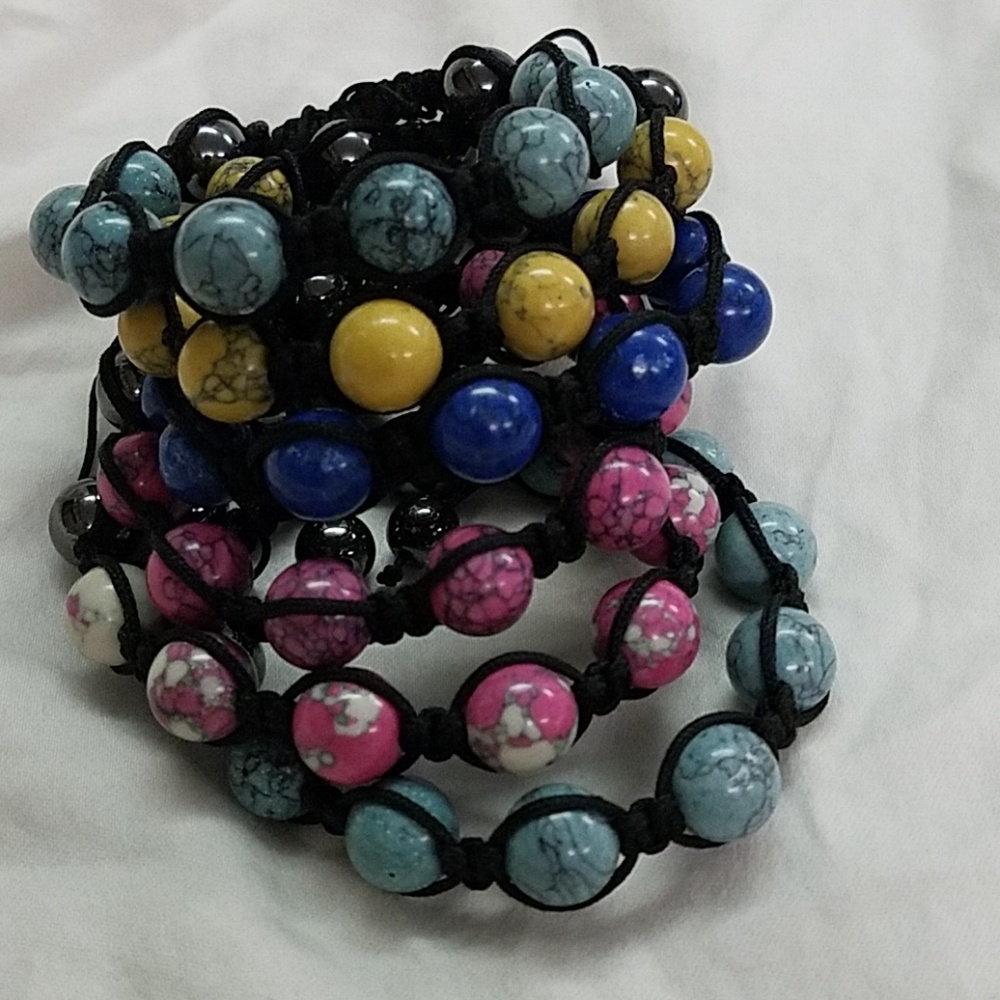Howlite Hematite Shamballa bracelet you pick